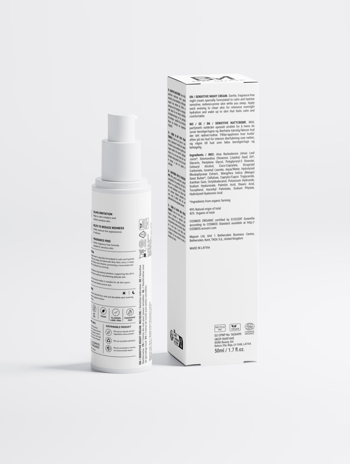 Sensitive Skin Overnight Cream, Fragrance Free